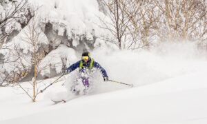 James Winfield floating in the powder at Furanodake