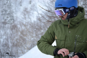 Jackson Sloss preparing to send it off the avalanche barriers