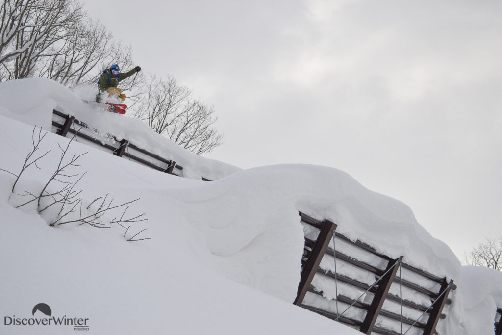 Jackson Sloss sending it off the avalanche barriers