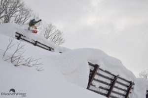 Jackson Sloss sending it off the avalanche barriers